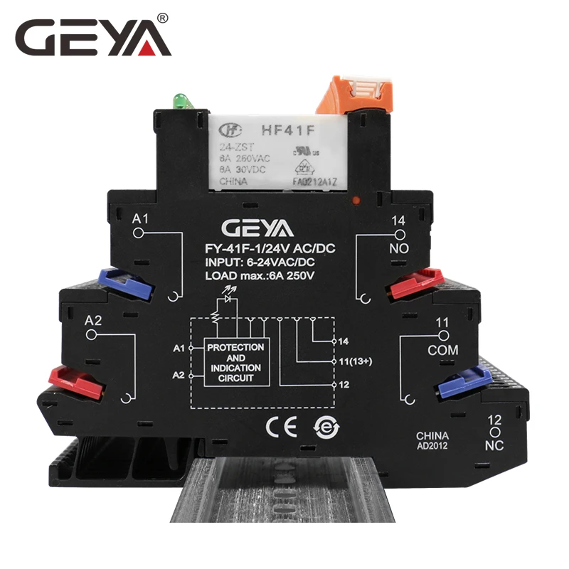 GEYA 41F Slim Relay Module Shorting Bar Busbar Jumper Fast Wiring Plate Black Red Blue