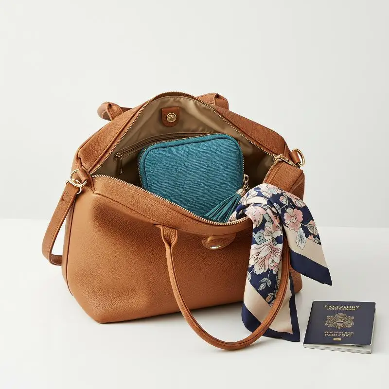 Soft Velvet Jewelry Pouch Multiple Inner Compartments Tassel Zipper For Travel Daily Use Storing Rings Earrings Necklaces