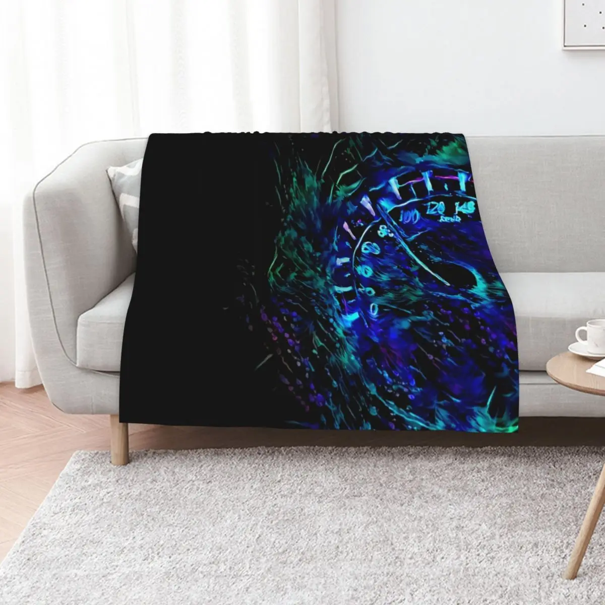 

Blacklight Colorsplash Speedometer: Cool Nights Throw Blanket Fuzzy Plush Throw Blanket for Sofa Chair