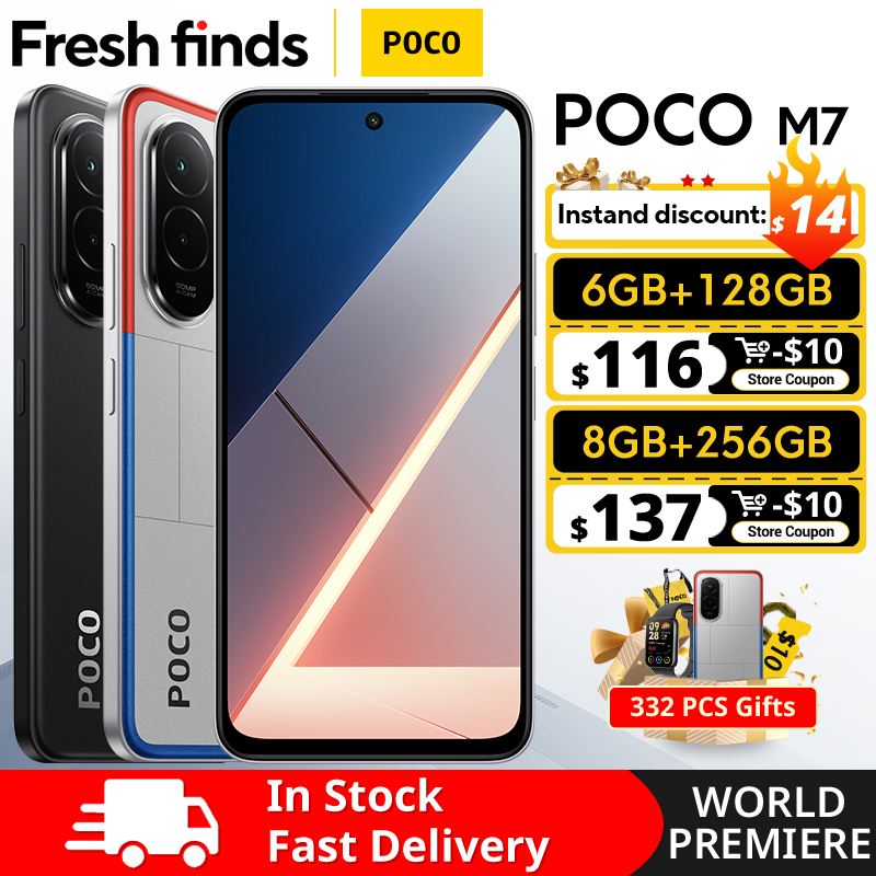  POCO M7 Global Version Smartphone Snapdragon 685 7000mAh battery Immersive 6.9" FHD+ Display NFC 33W Charging 