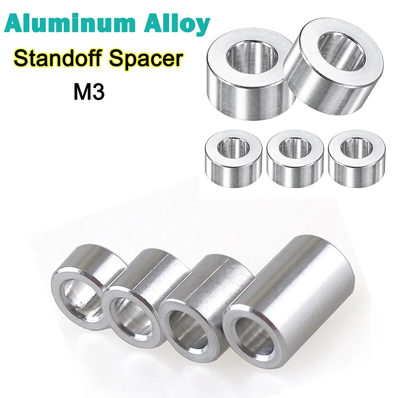 5Pcs M3 Aluminum Alloy Thickened Flat Washers, Spacer Washers, Adjustable Spacer Tubes, Aluminum Tube Collars d3.1mm x OD5mm