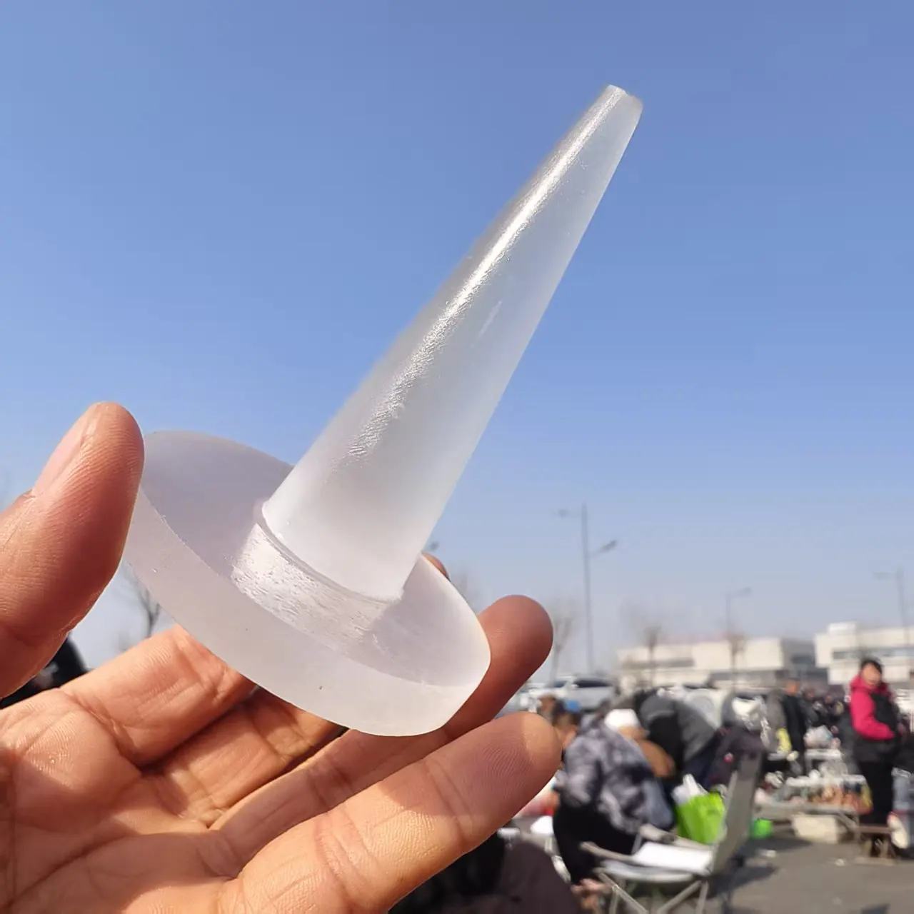 Natural Moroccan transparent gypsum, quartz crystal gypsum cylindrical rods, mineral healing, storage rings, stands
