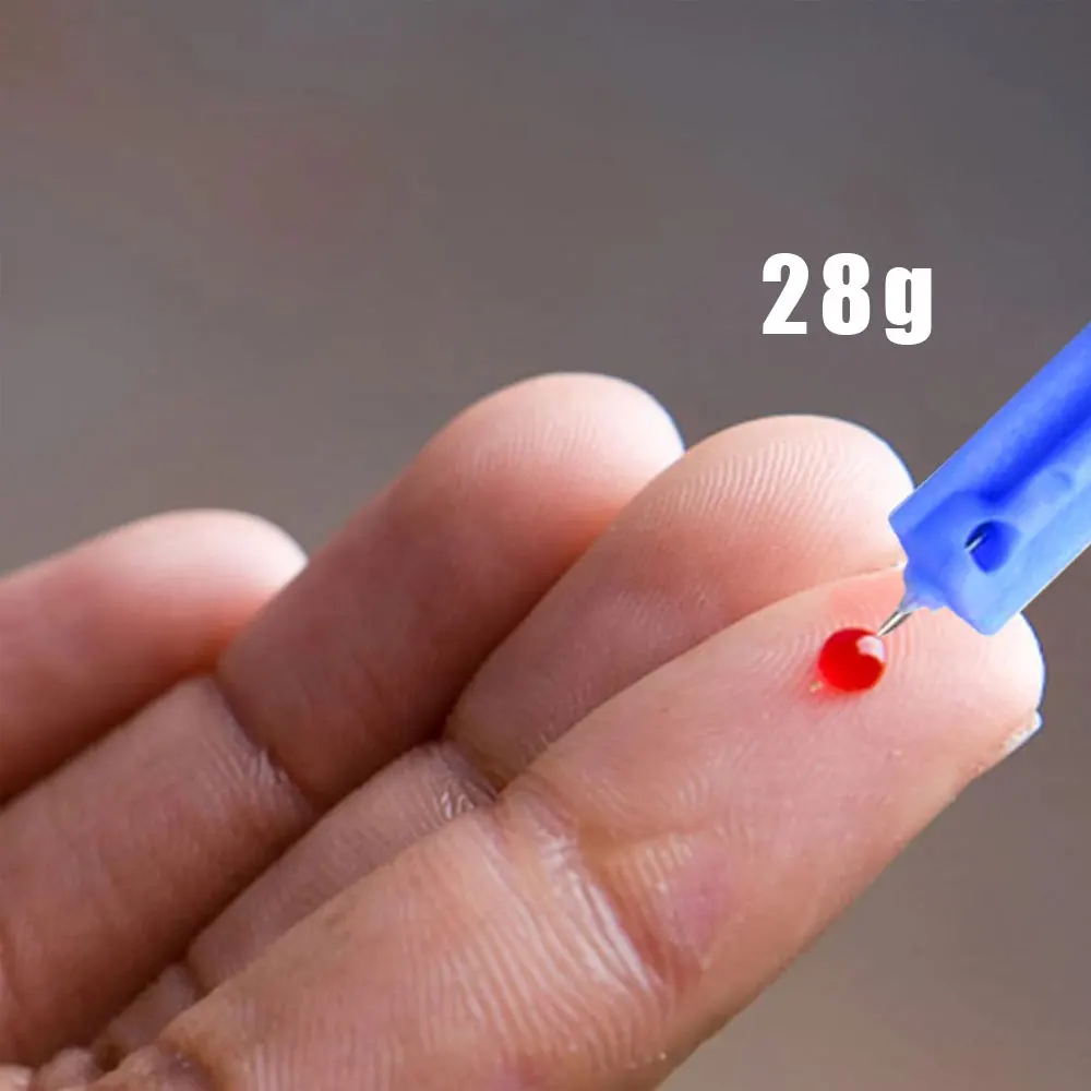 50 قطعة 28 جرام لانسيت الدم المتاح إبرة عصا تدليك استخدام للقلم المعقمة لاندسيت فليوم تنفيس استنزاف الدم لانسيت 28 جرام #3