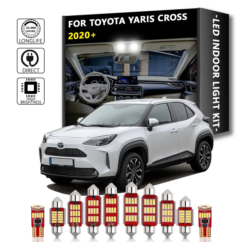 

11Pcs Interior LED For Toyota For Yaris Cross (2020 +) Canbus Vehicle Bulb Indoor Dome Map Reading Trunk Light Auto Kit