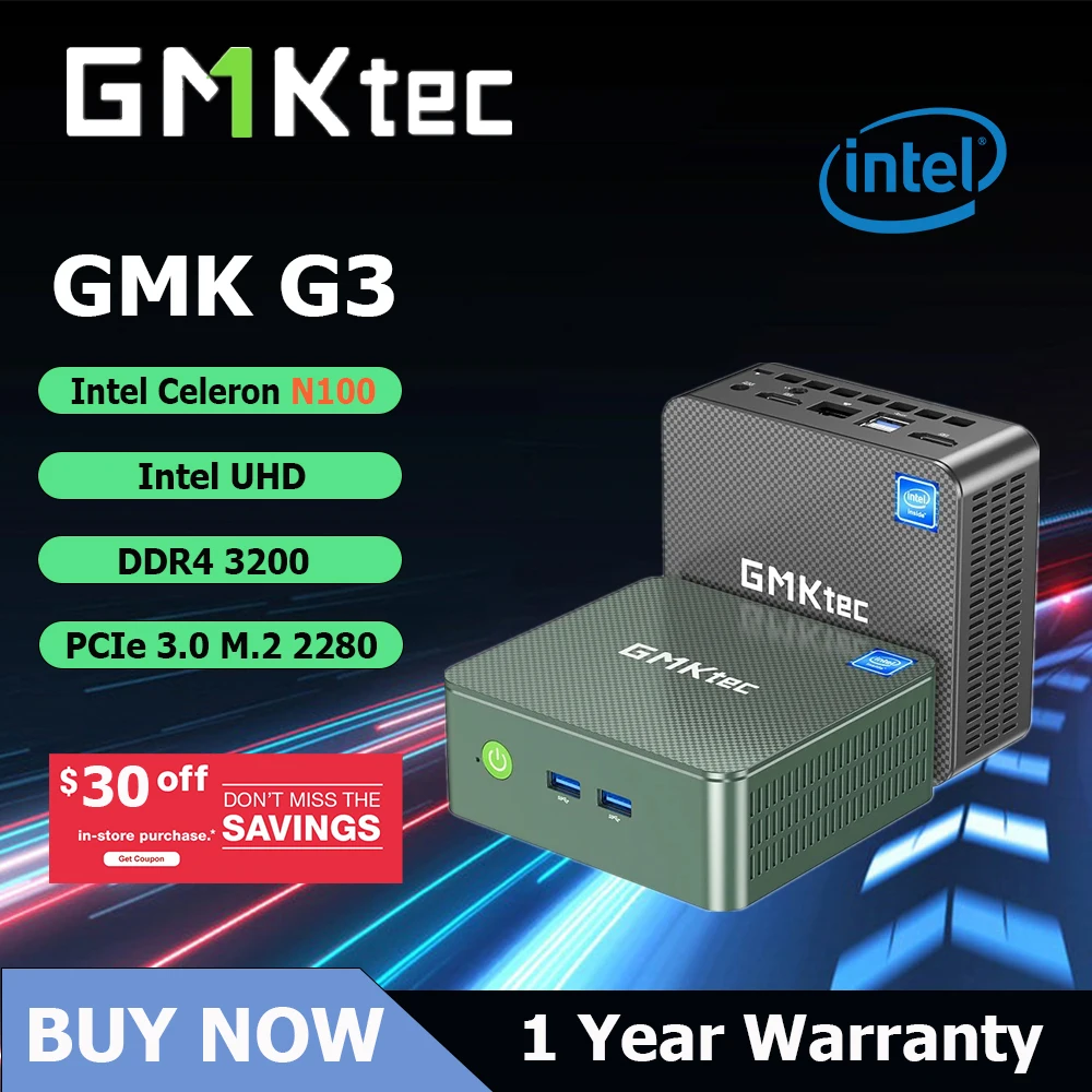 GMKtec 데스크톱 컴퓨터 미니 PC, Alder Lake N100, 윈도우 11 프로, 인텔 12 세대, DDR4, 8GB RAM, 256GB ROM, WiFi 6, BT5.2, G3