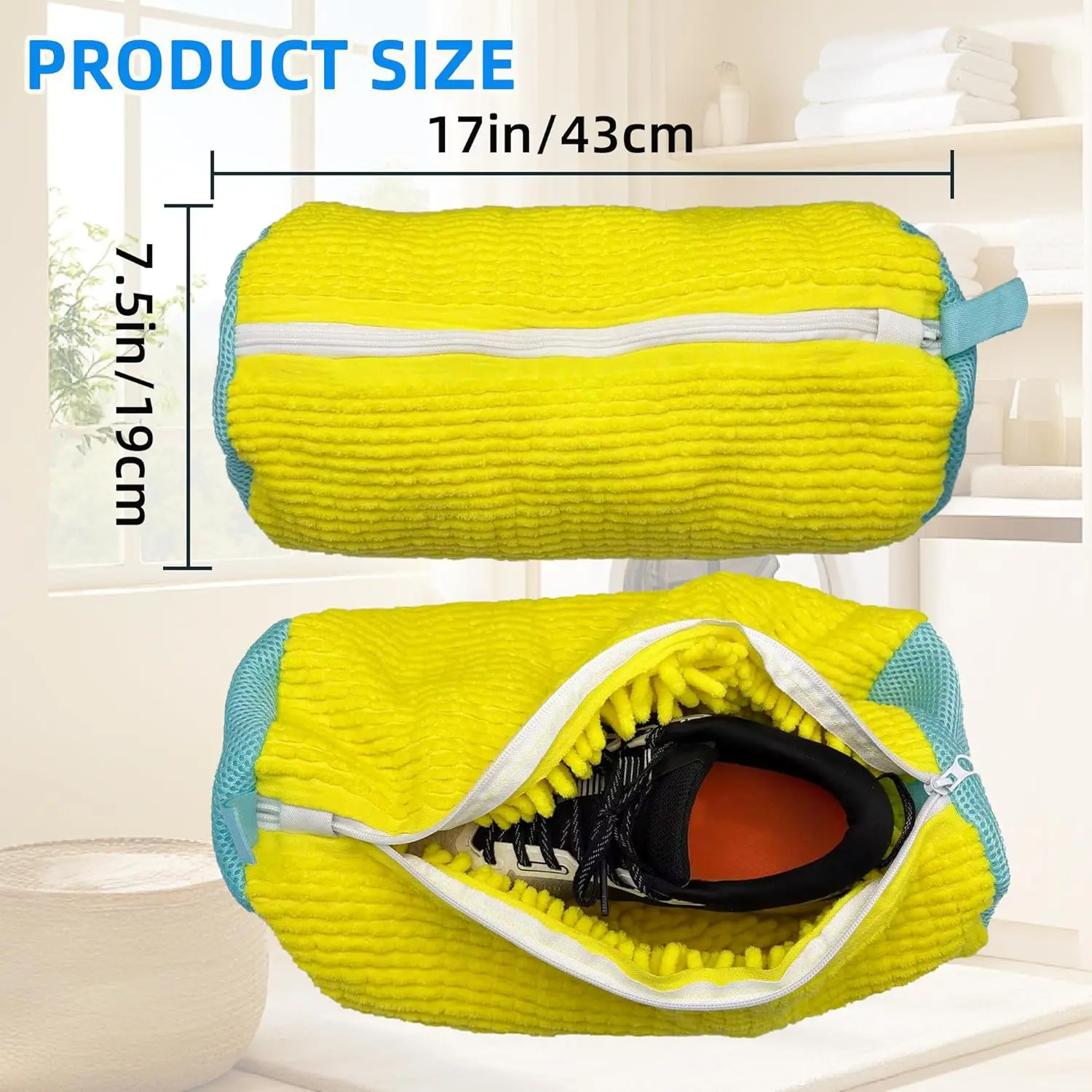 

CloudUda Shoe Washing Machine Bag Laundry Shoe Bag for Washer and Dryer Reusable 2pc 360° Deep Cleaning With Zipper