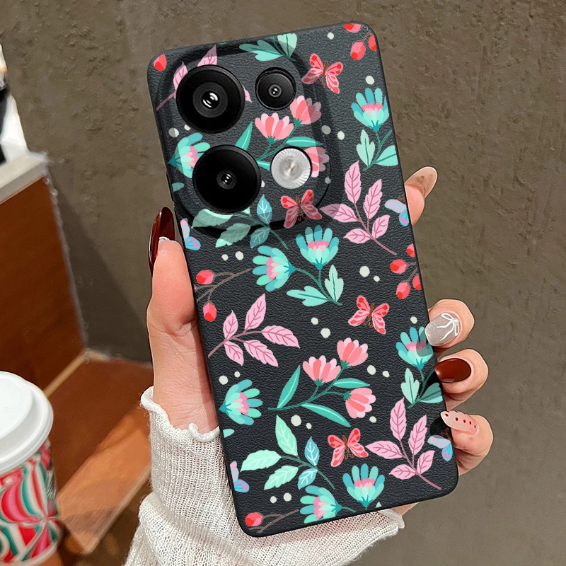 ขนาดเล็ก Buds ดอกไม้สําหรับ Xiaomi 13T Pro Funda Redmi หมายเหตุ 11 12 14 13 Pro 5G 4G หนังนุ่มซิลิโคน