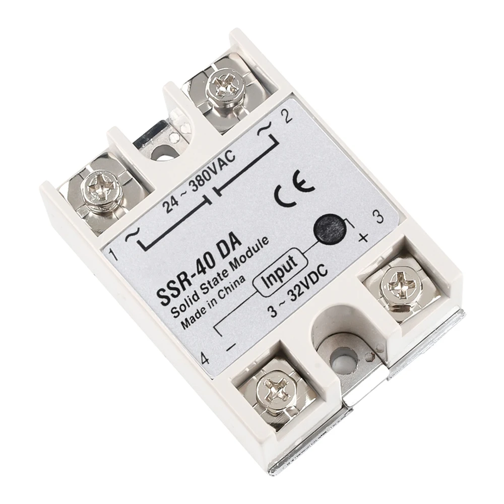 Relais à semi-conducteurs SSR-40DA Module de relais SSR 40DA DC-DC monophasé SSR 3-32V DC à 5-60V DC 40A charge