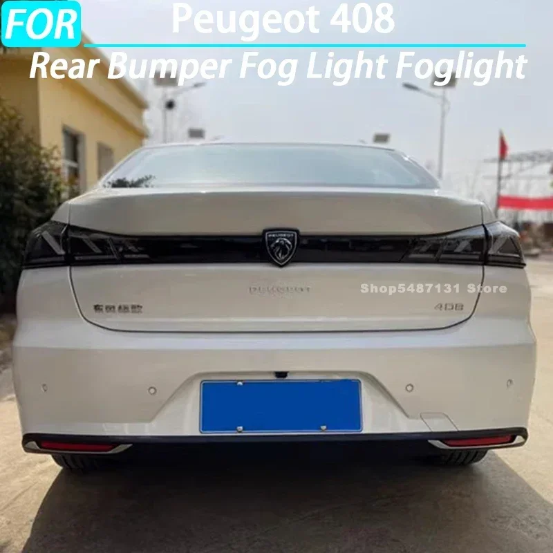 Car Rear Bumper Fog Light Foglight Cover Trims for Peugeot 408 Exterior Accessories 2022 2023 2024