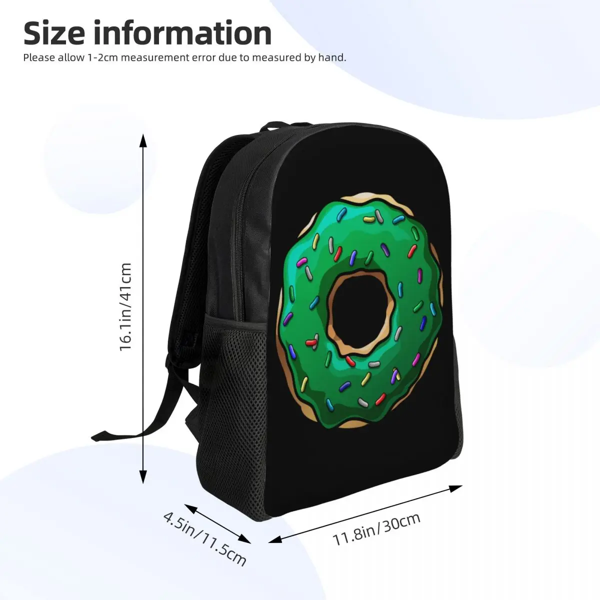 Grünes Brot Donut Reise rucksack Frauen Männer Schule Computer Bücher tasche Donut College Student Daypack Taschen