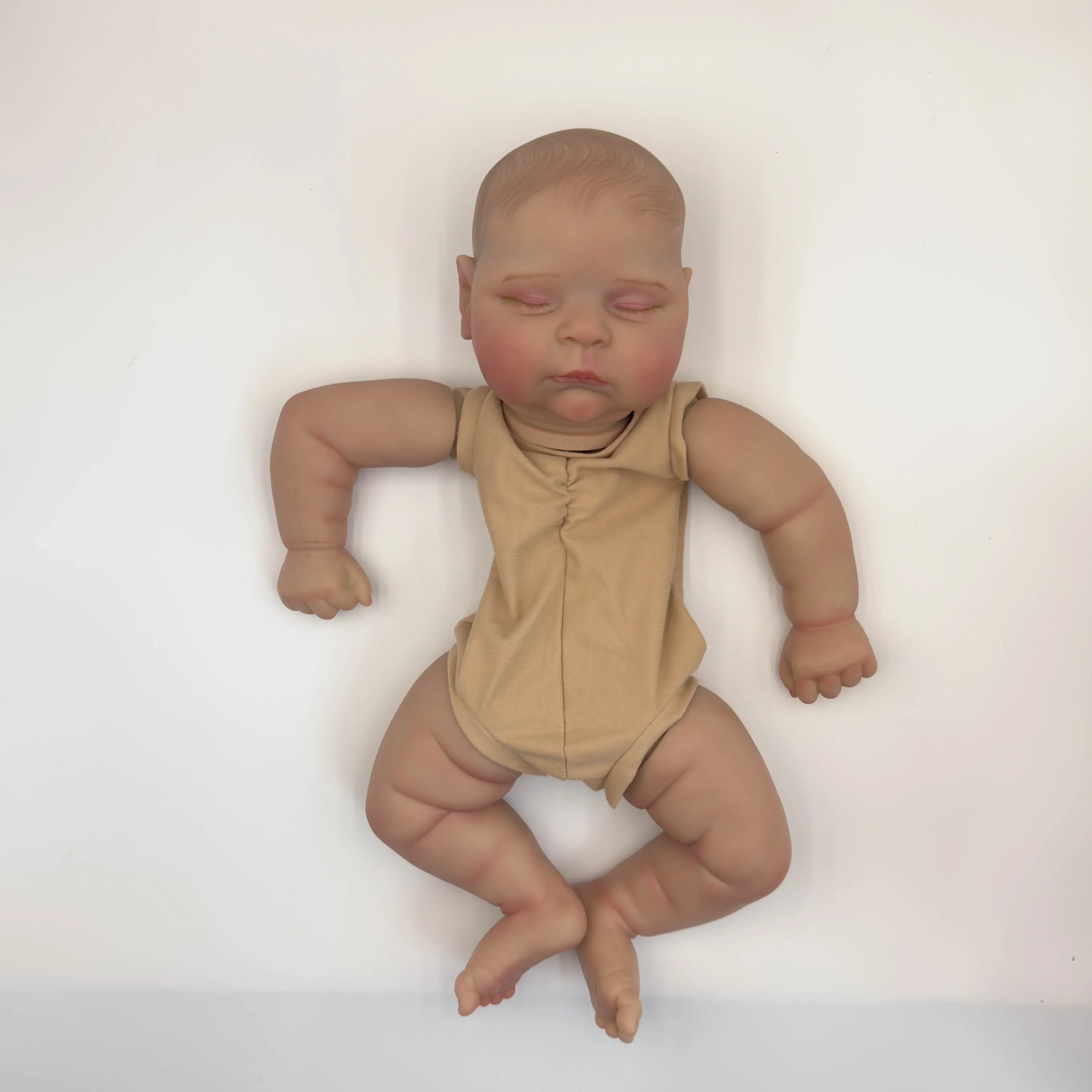 19inch Already Painted Reborn Doll Parts Sleeping Lifelike Baby 3D Painting with Visible Veins Cloth Body Included