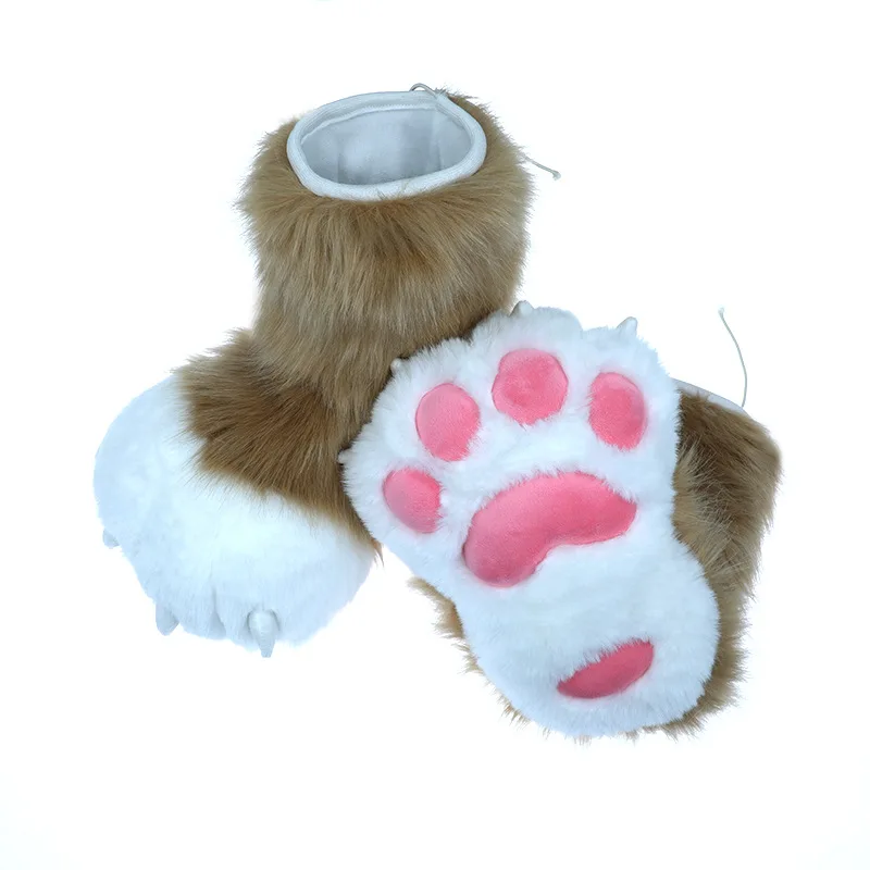 New Cute Plush Fursuit Animal Foot Sock Clothing Accessories Plush Cosplay Furry Animal Paw Shoes Cat Shoes Cat Paw Girl Shoes