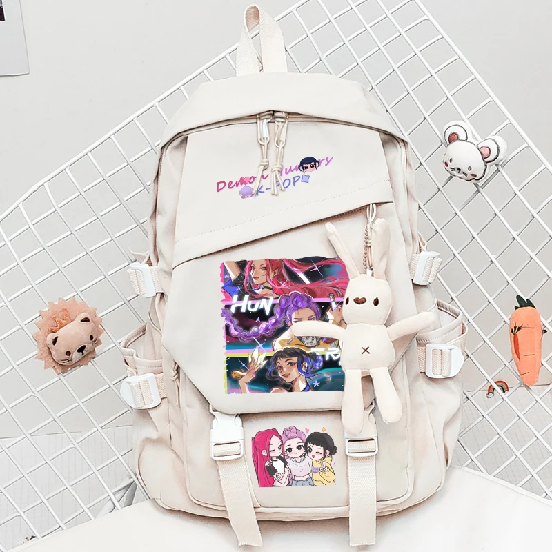 KPop Demon Hunters Anime Rugzak Grote Capaciteit Waterafstotende Studenten Mode Rugzakken Leuke Cartoon Print Boekenpakket Cadeau