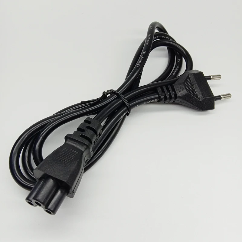 Euro EU European Plug IEC C5 Cloverleaf Laptop Power Adapter Cord Extension Cable For Dell HP Lenovo Notebook PC Monitor 1M