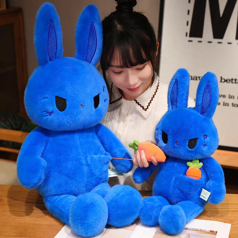 

38~110cm Lovely Blue Klay Rabbit Plush Toy Soft Stuffed Animal Cute Carrot Rabbit Kids Pillow Baby Accompany Doll for Girls Gift