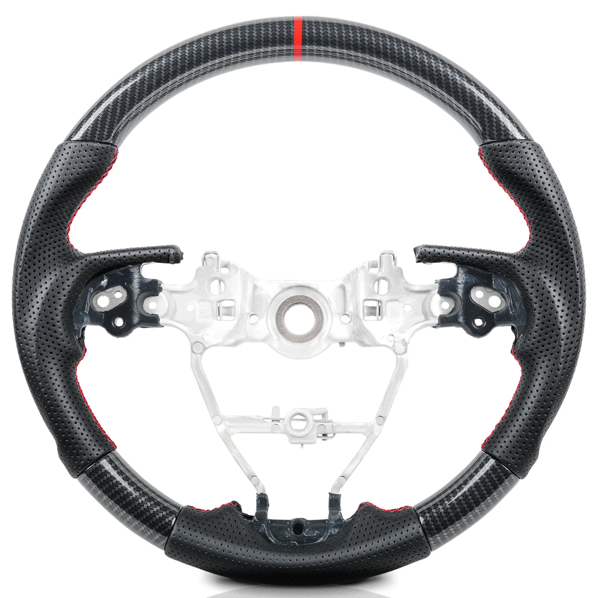 

Перфорированный кожаный руль Hydro Dip из углеродного волокна для Toyota Crown 2018-2022 Camry 2017 + Corolla 2018 + RAV4 2018-2024