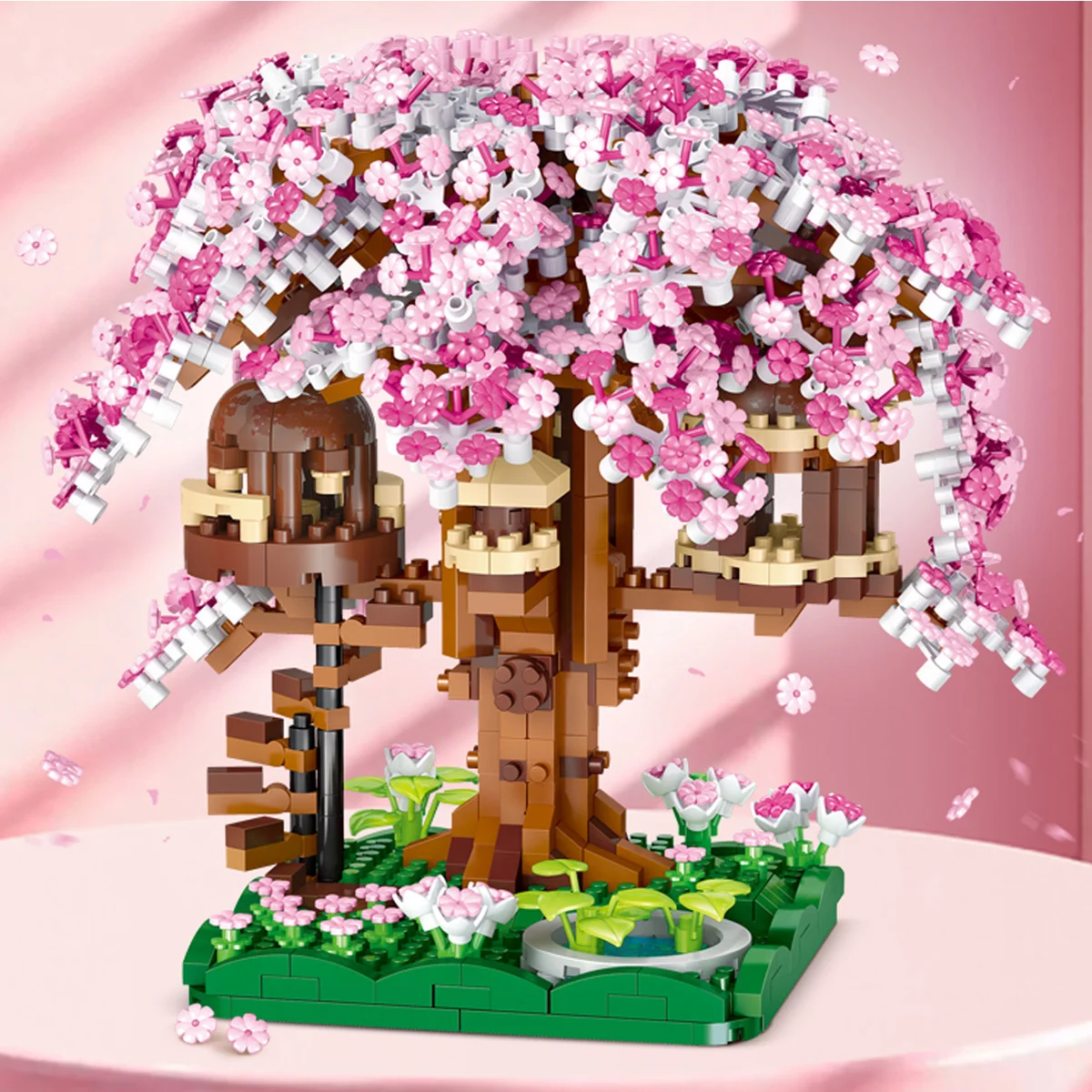 

Cherry Blossom Tree House Building Blocks Bouquet, Mini Micro Bricks Adult Assembly Toy, Birthday Gift & Home Desktop Decor