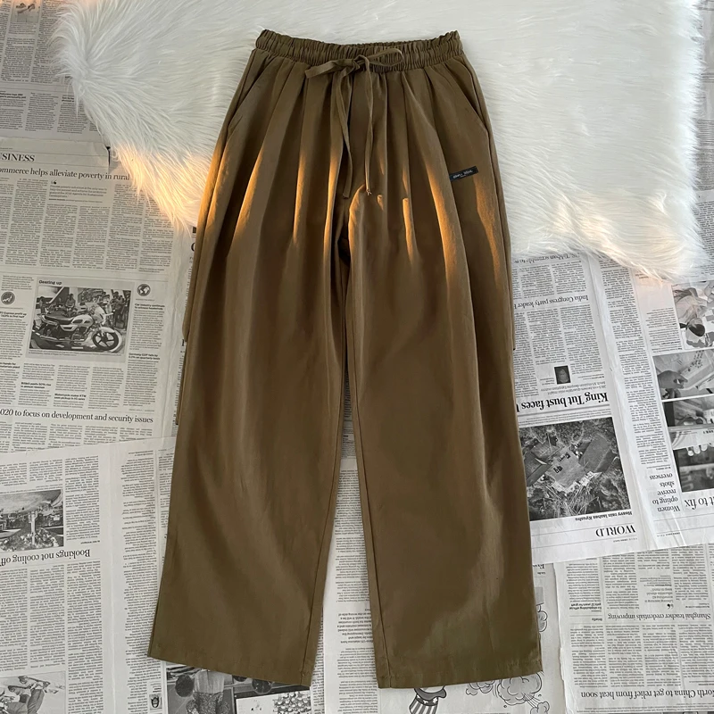 Retro Japanese Style Men's Workwear Pants Spring Summer Trendy Brand Military Green Nine-Piece Loose Thin Straight Leg Casual...