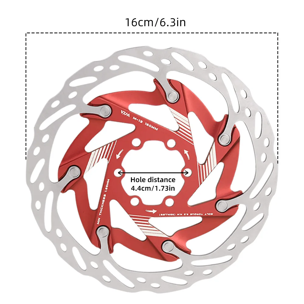 Mountain Bike Disc Brake Rotor 160mm 6-Bolt - Bicycle Brake Pads & Accessories