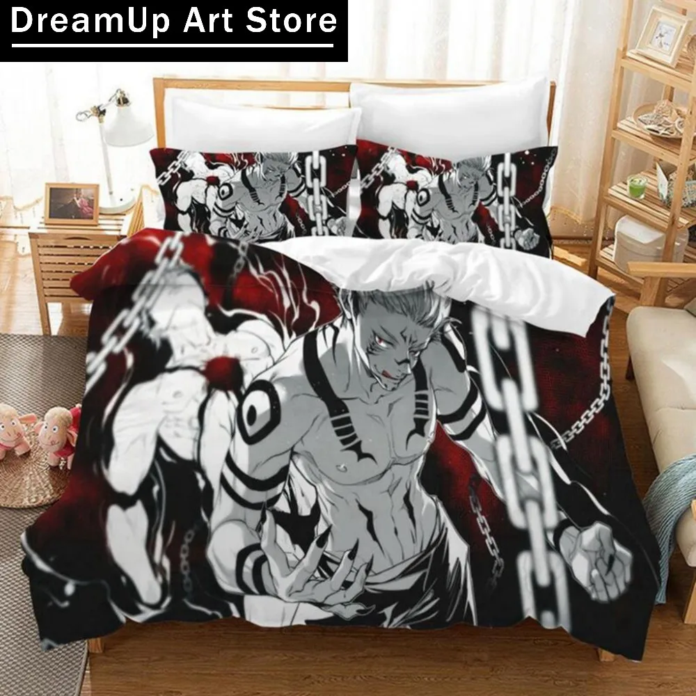 Jujutsu Kaisen Japan Anime 3D Print Bedding Set Duvet Cover Bed Set Quilt Cover Twin Single Full Queen King Size Boys Adult