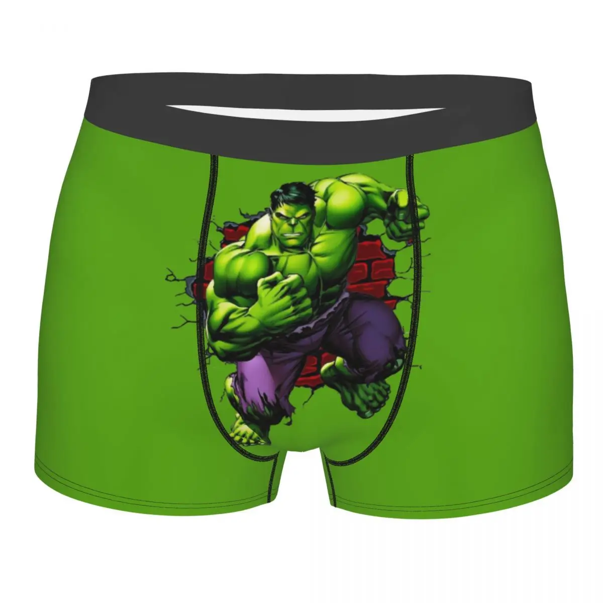 

Custom Hulk Comic Art Underwear Male Print Superhero Boxer Briefs Shorts Panties Soft Underpants