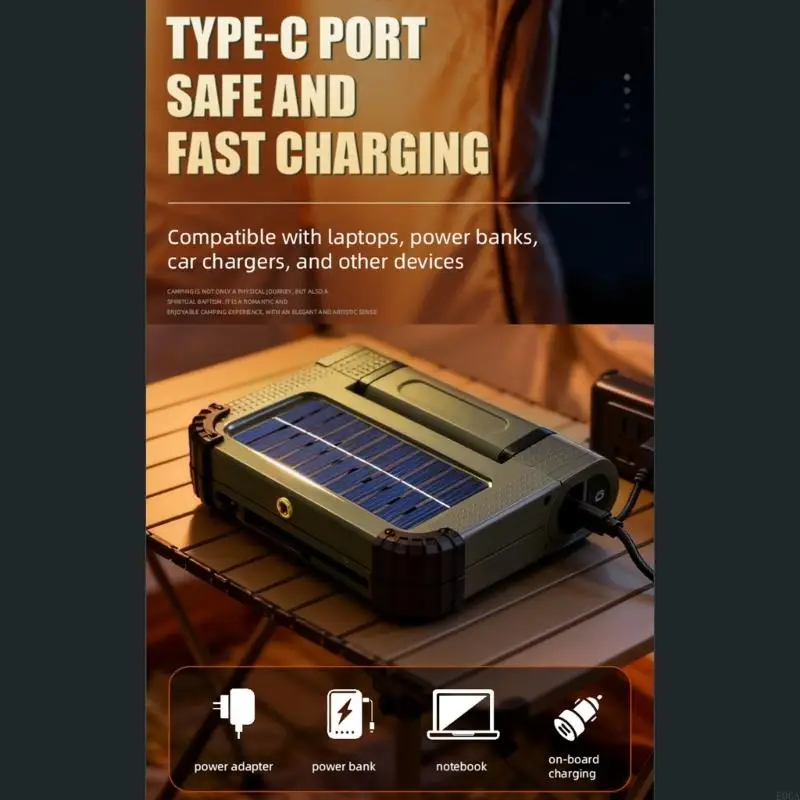 Multifunctional Flashlight with Solar Charging Capability Practical LED Camping Light Suitable for Camping