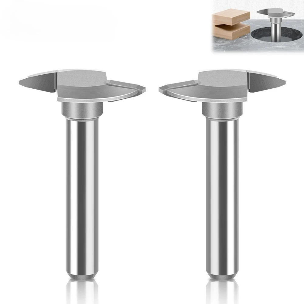 

2Pcs 6mm Shank Forward Reverse T Slot Milling Cutter,1/4'' Shank Edge Oblique Tip Flat Bottom Knife,Woodworking Oblique Knife
