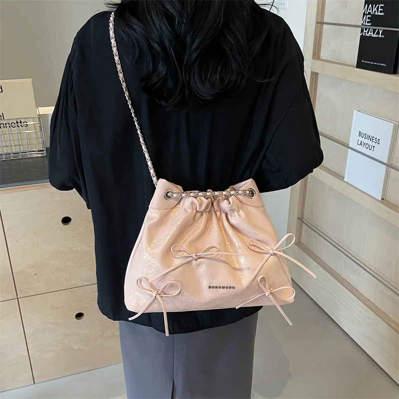 New Fashion PU Leather Crossbody Bags for Women 2024 Summer Chain Tote Bag Female Casual Shoulder Messenger Bags 6 Colors