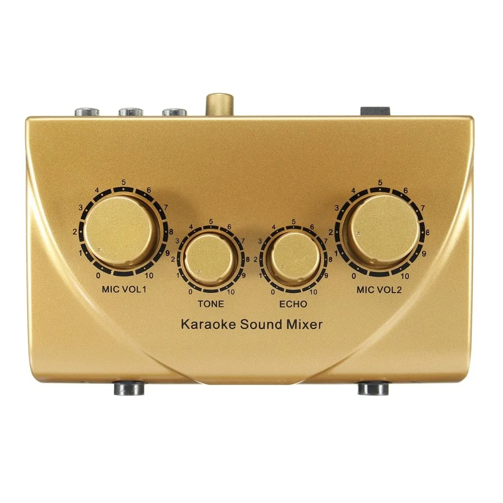Nuovo portatile professionale Mini Karaoke Mixer Audio microfono amplificatore di missaggio Audio doppio ingresso Mic preamplificatore per famiglia KTV