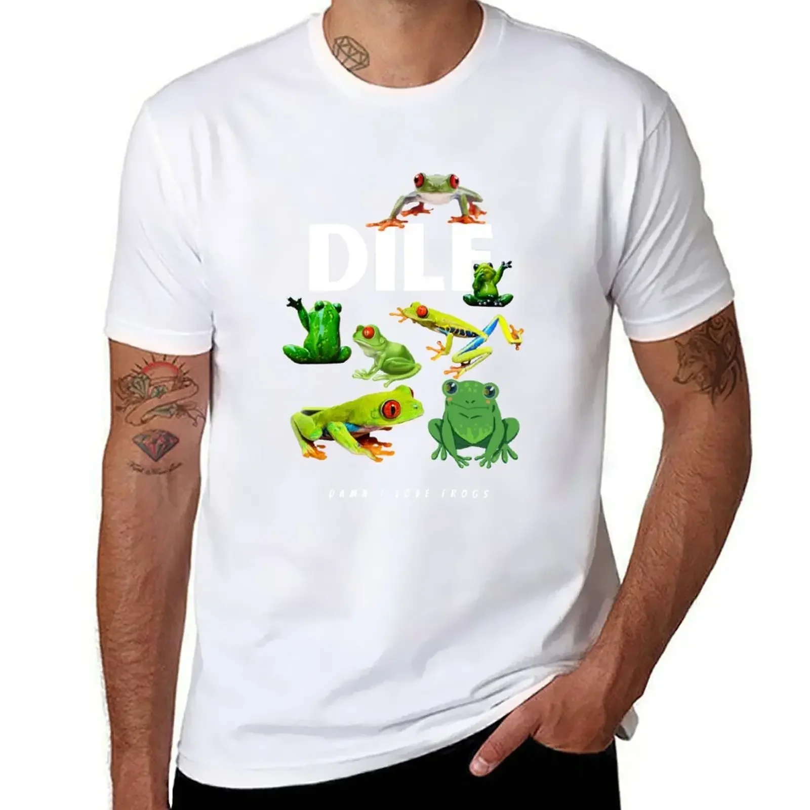 DILF Damn I Love Frogs TShirt Blouse summer tops cute tops mens white t shirts manga vintage anime clothes mens designer outfits