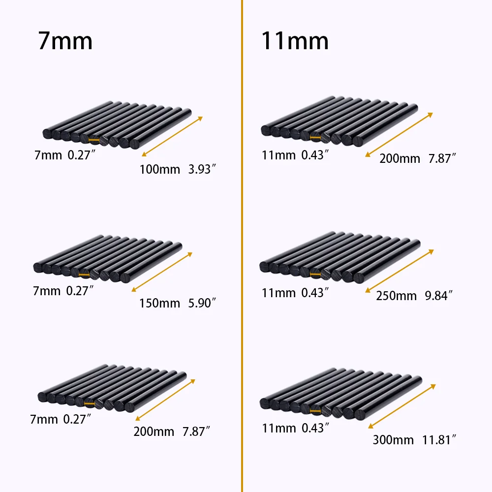 Barra de pegamento de fusión en caliente para reparación de abolladuras de coche, herramienta de bricolaje de alta adherencia, 7/11mm x