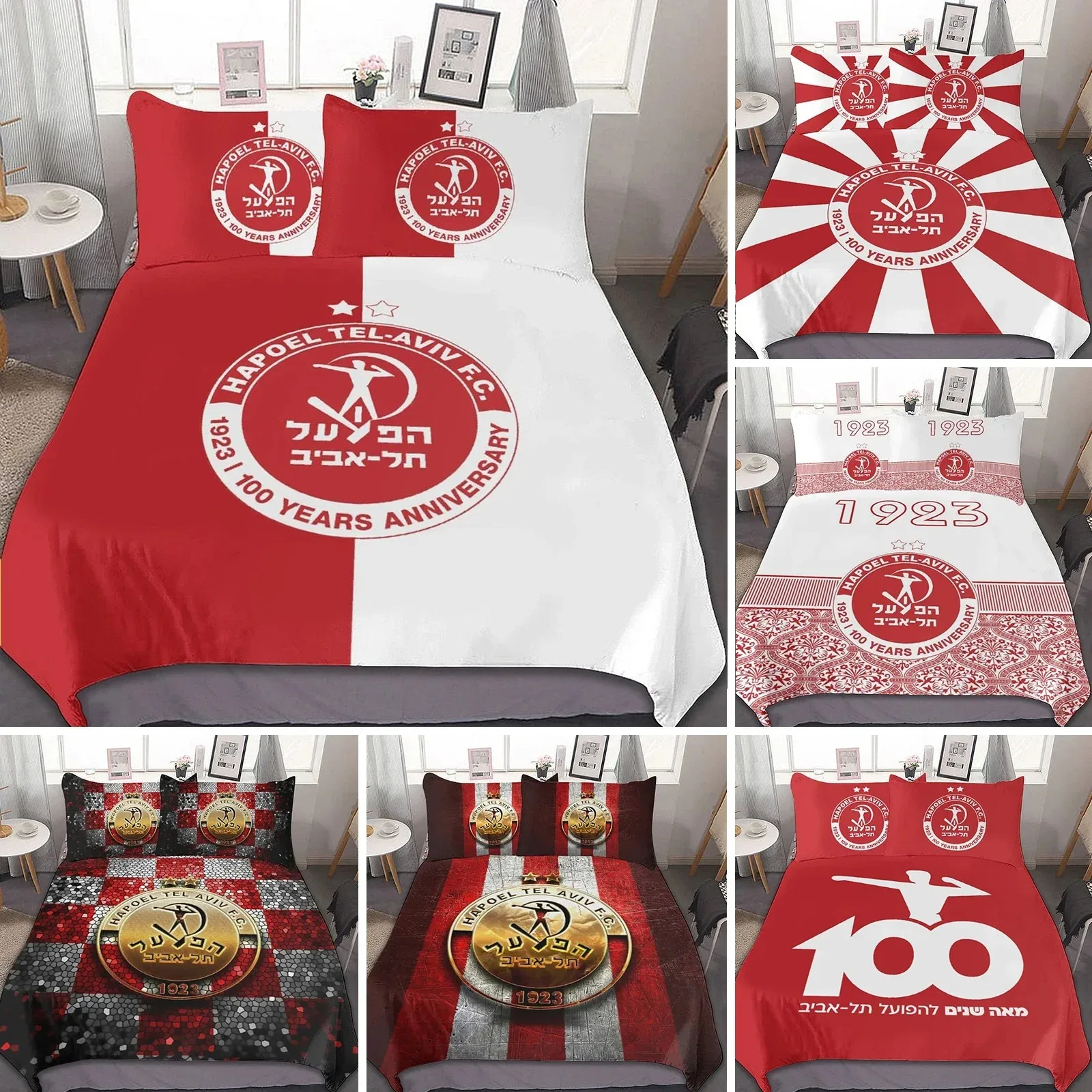 

3D Printed Hapoel Tel Aviv Bedding Set Duvet Cover Bedroom Comforter Single Twin King Size Quilt Cover Home Textile