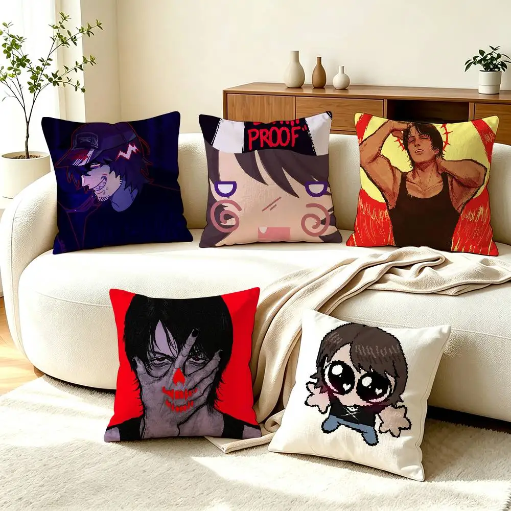 E-EverymanHYBRID Horror  Pillow Case Square Double-Sided Sofa Cushion Cover Bedroom Bedside Pillow