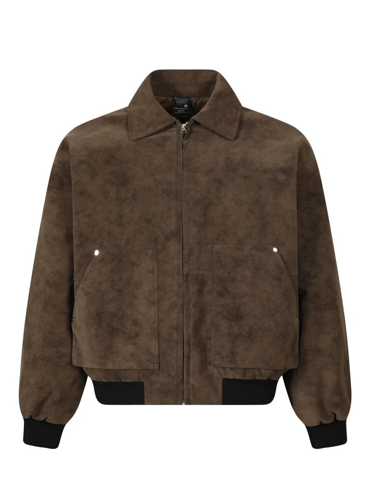 An American Retro Marble Pattern Cotton Jaet Thiened Winter Outerwear for Men And Women Casual Warm Coat