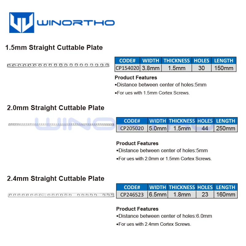 straight cuttable plates AO synthes Veterinary Instrument equipments animal orthopedic surgical  tplo vet tool pet