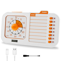 ABS Plastic Visual Task Timer Versatile Easy to Use Planning Board Timer With Erasable Pen for Classroom Home School Use