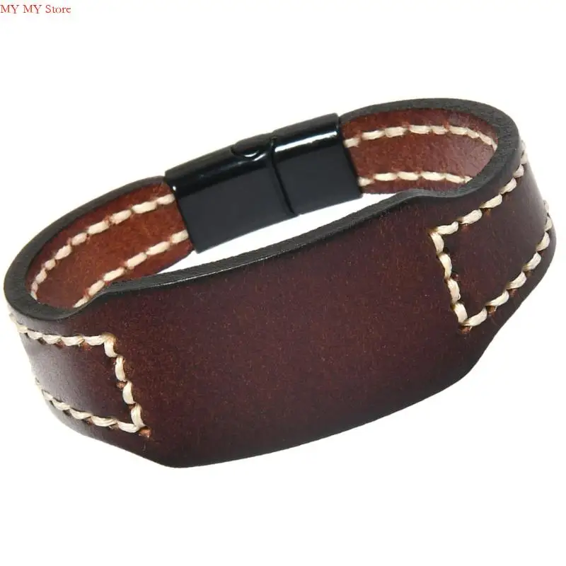 N1he Artisanal Crafted Cowhides Leather Bracelet تصميم أنيق للارتداء اليومي