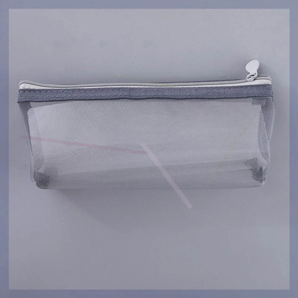

Practical Pen Container Mesh Holder Professional Bag Students Stationery Transparent Case