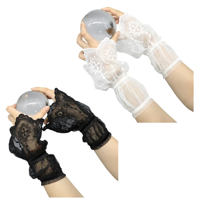 

Lace Flower Sleeves Detachable Arm Sleeves for Women Girl Lace Wrist Cuffs for Sweater Dress All Matching Accessories