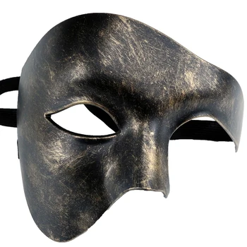 빈티지 하프 페이스 개성 있는 가장 무도회 남성 마스크, 오페라 공연 소품, 패션 코스프레 파티, 무도회, 할로윈, 유럽, 미국