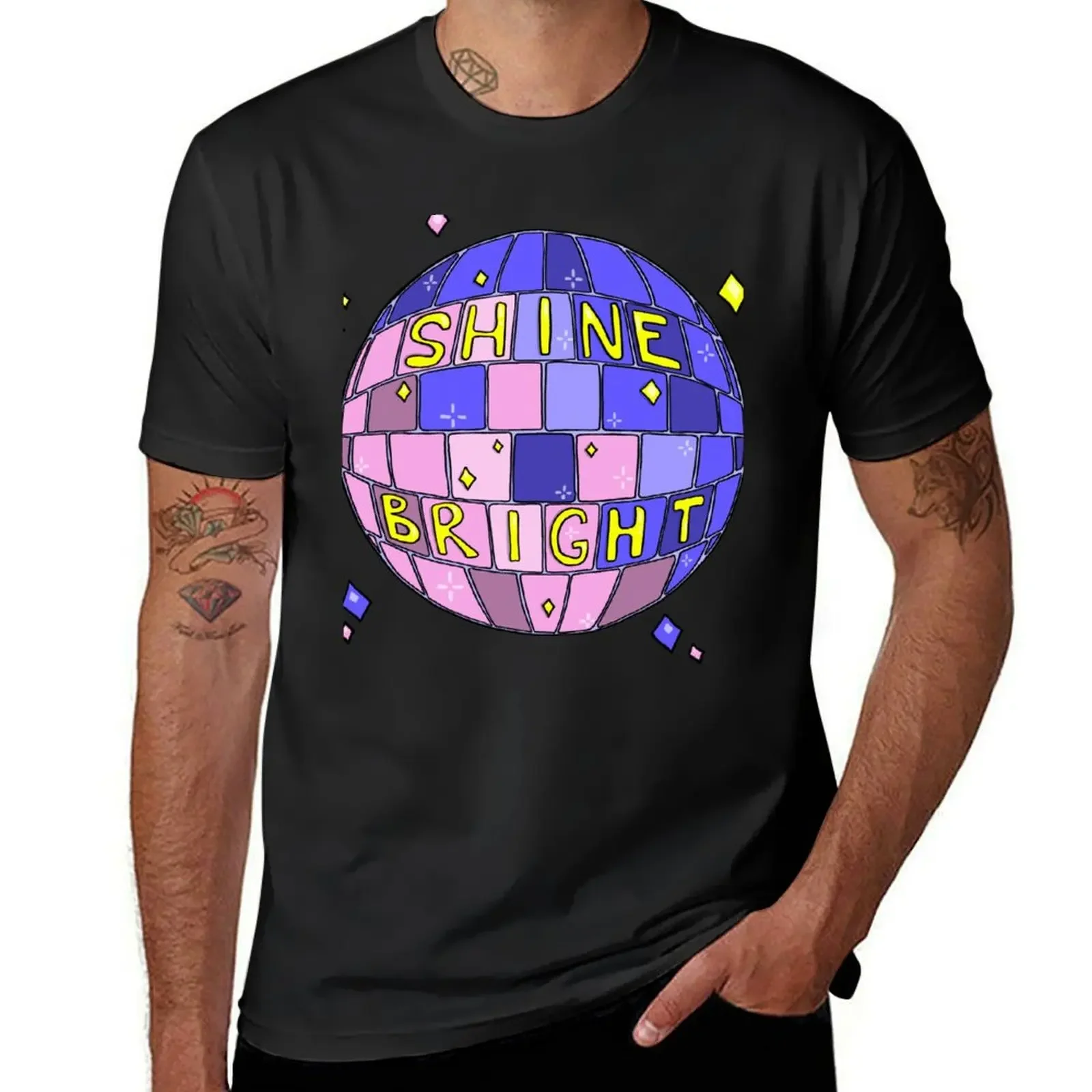 Disco Ball Delight: Shine Bright! T-Shirt vintage clothes plus sizes summer tops oversized mens graphic t-shirts big and tall