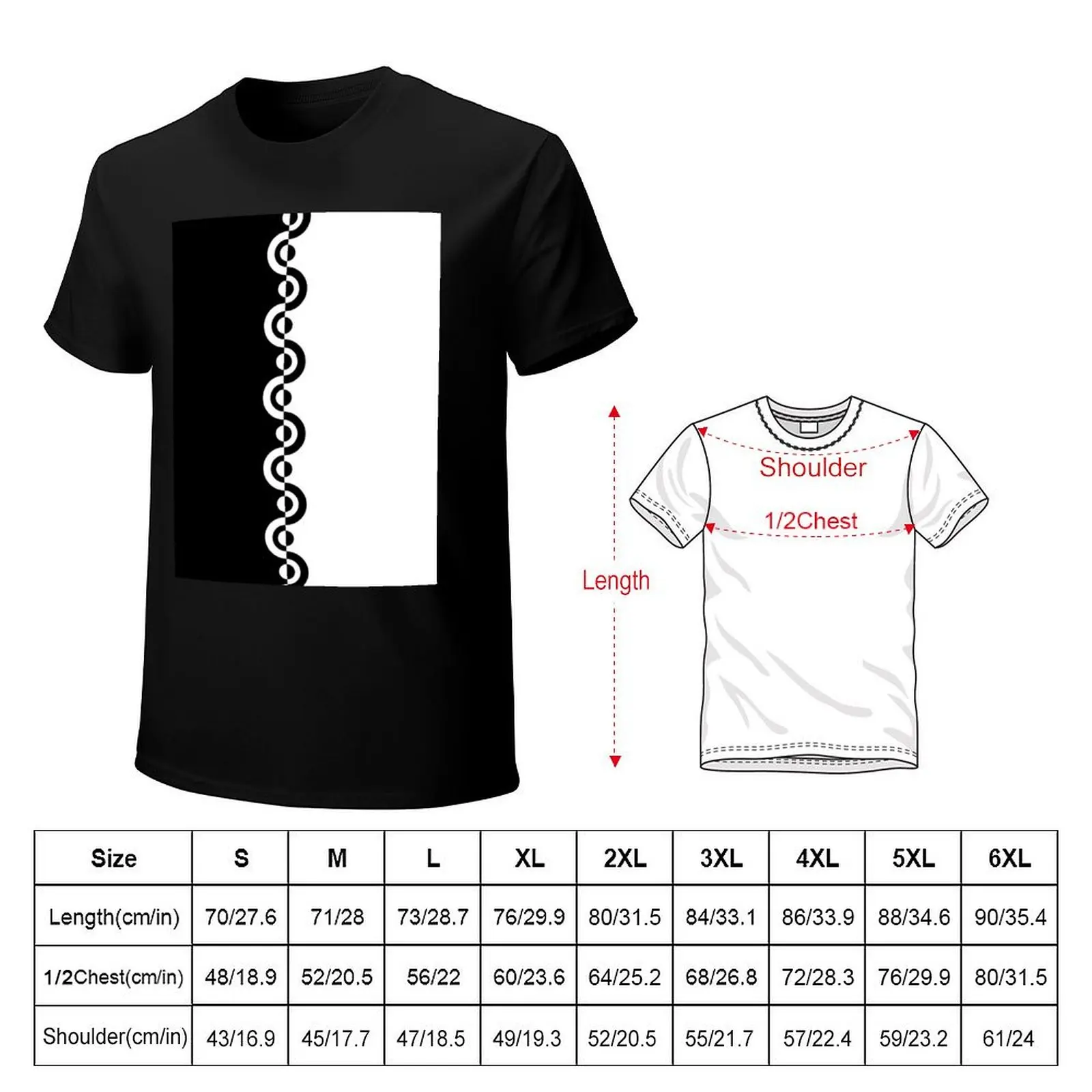 Black & White 60's Two Tone Mod Ska Pattern T-Shirt Soft Anti-Shrink Cotton Tee