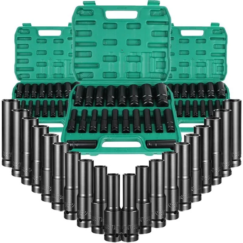 

20pcs 1/ 2 inch 8-32mm Power Sleeve Tool, Impact Wrench Adapter Hand Tool, Plug, Steel, Long Reach and Thin Wall, Metric Size, f