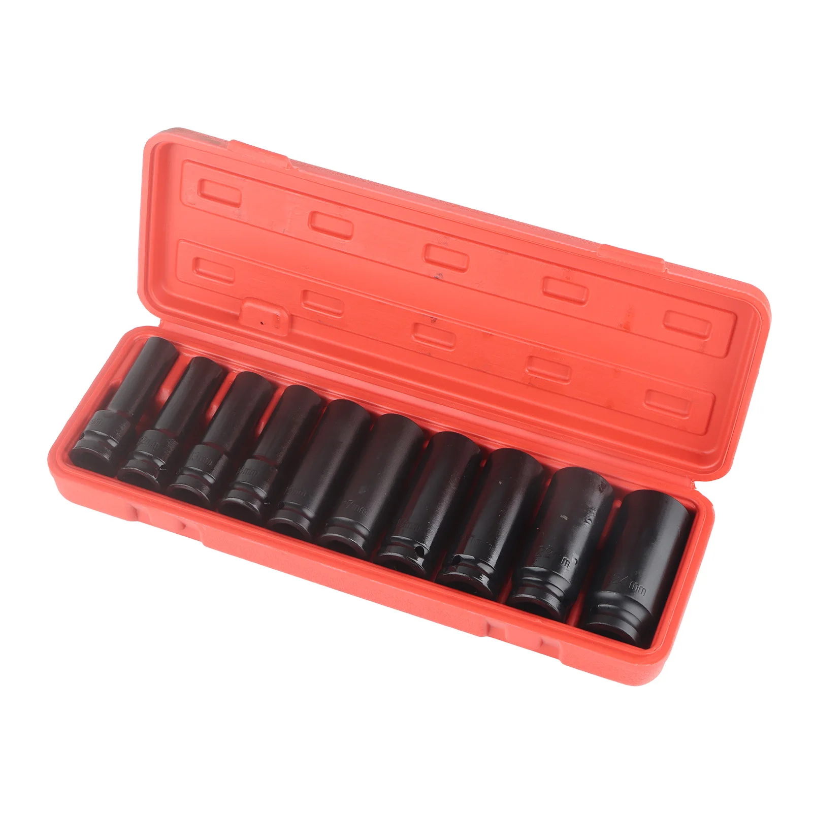 10pcs 1/2 Inch Deep Impact Socket Tool Set 6 Point Head Adapter Repairing Tool High Hardness