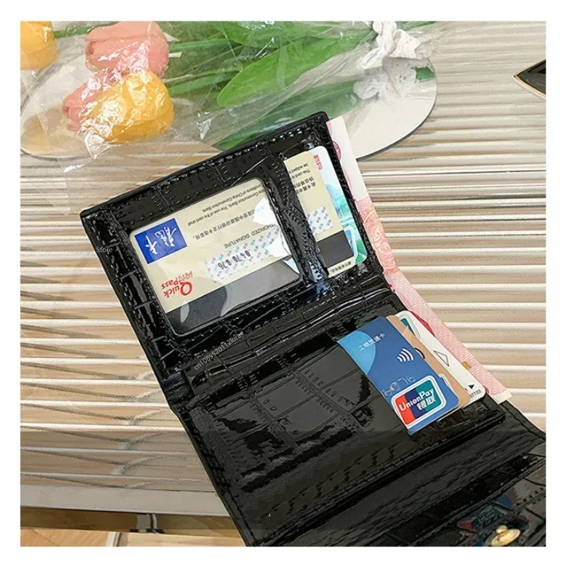 Dompet pendek Wanita Multi kartu, dompet pendek pola batu Mini sederhana dan modis, tahan air, warna terang, dompet nol