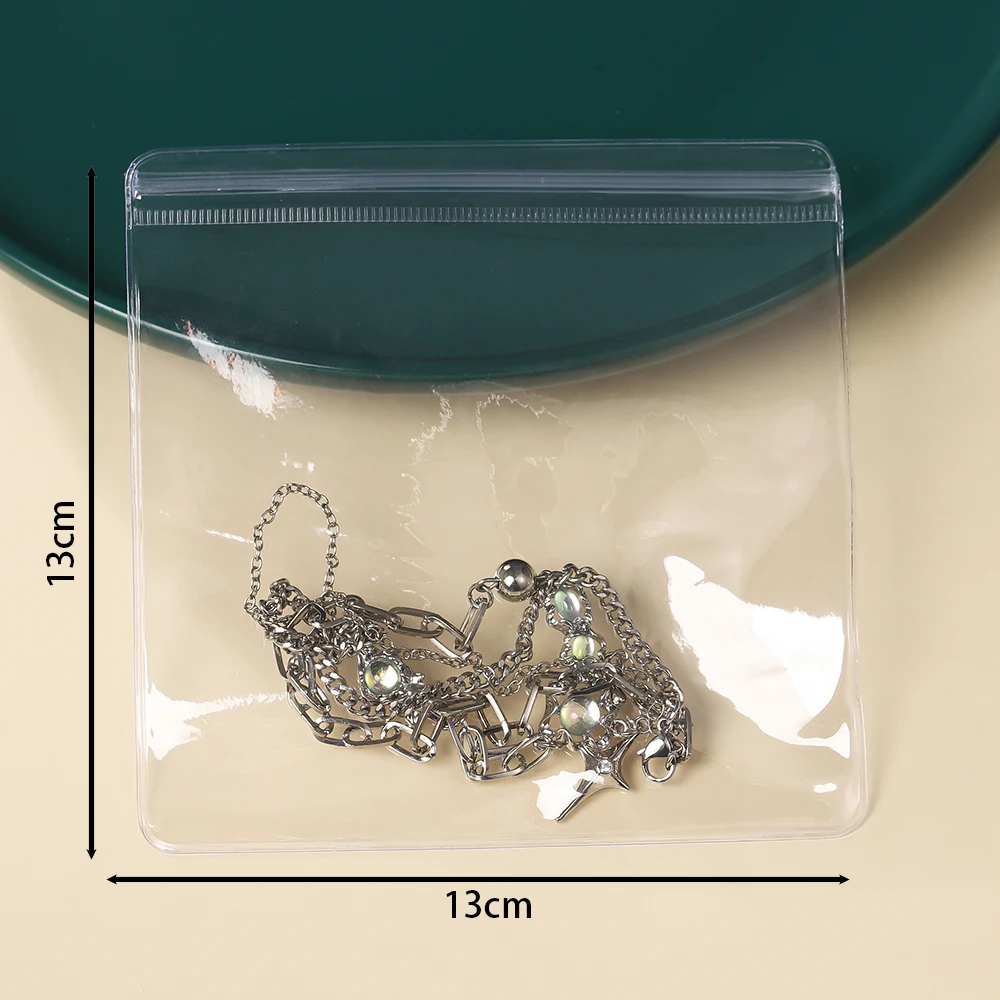 20-50Pcs Transparent PVC Jewelry Pouches Zip Storage Bag for Earring Necklace Jewelry Anti-Oxidation Display Packaging Bags