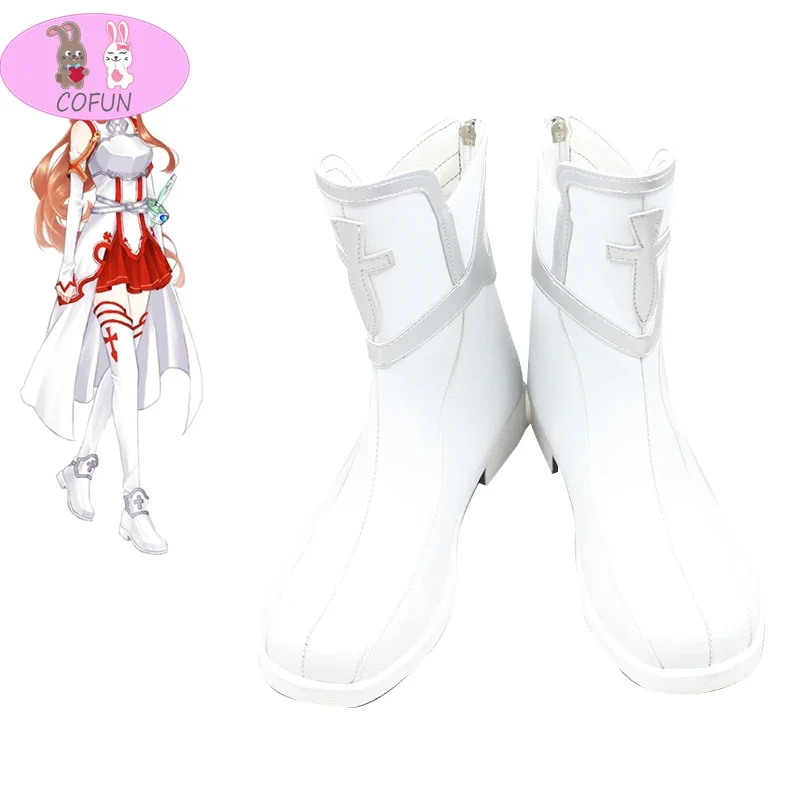 

COFUN Anime Sword Art Online SAO Asuna Yuuki Cosplay Boots Shoes Halloween