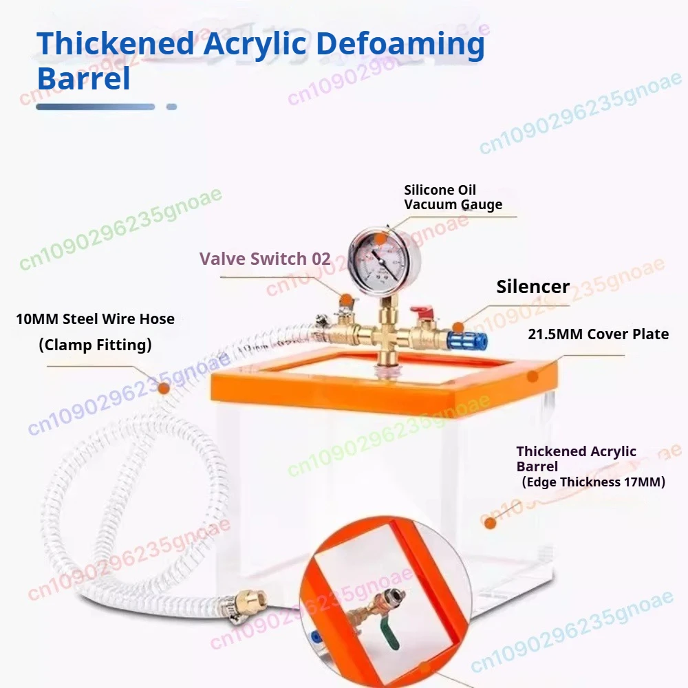 

Transparent Acrylic Plexiglass Vacuum Defoaming Tank - Vacuum Chamber for AB Glue/Epoxy Resin/Silica Gel (Crystal Glue Maker)