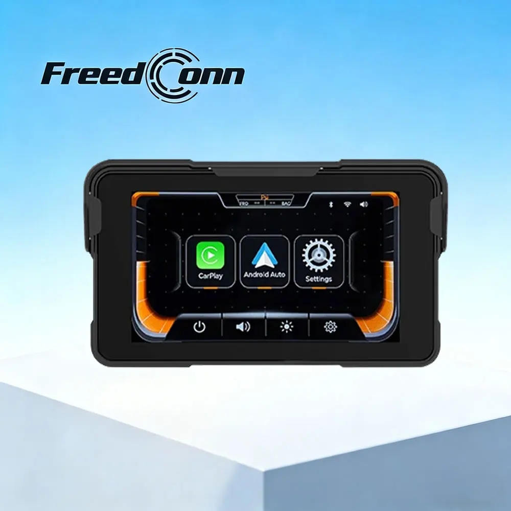 

Freedconn Portable Motorcycle CarPlay Android Auto 5.0 inch Digital Dashboard GPS Navigation Removable Display Screen