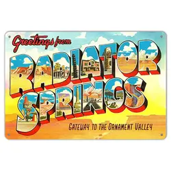 Radiator Springs Twine - Metal Wall Decor Metal Tin Sign Plaque Art Inspirational- 8 X 12 Inches Metal Tin Sign